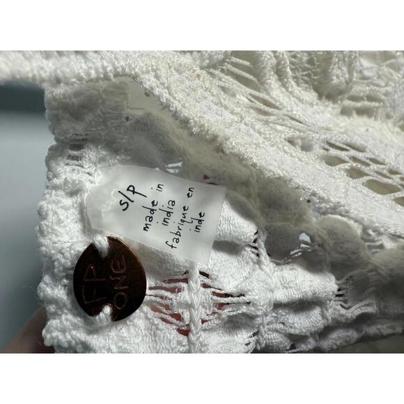 NWT Free People Ivory Crochet Lace Mini Dress Size Small Petite - Picture 5 of 7